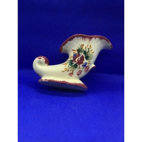 Vintage Small Cornucopia Hand Painted Florart - Picture 5 of 10